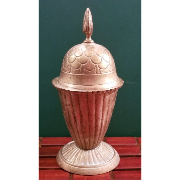 Vintage Victorian Style Decorative Silver Plated Lidded Urn 7.25" Tall - Picture 4 of 7